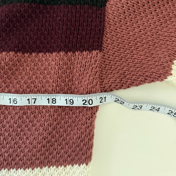 Express Oversized Cardigan Maroon Cream Multi Colorblock Knit Small Women’s - Picture 6 of 10